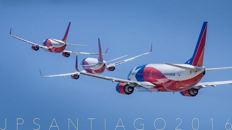 Multiple exposure photo I did to show the flight crew rocking Lone Star One's wings on her final departure.