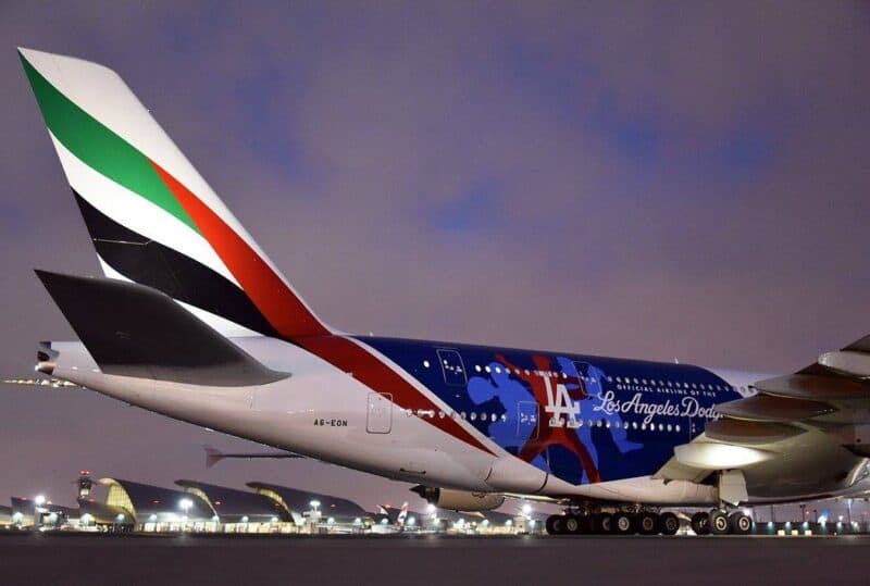 Emirates Unveils Los Angeles Dodgers A380 Theme Aircraft