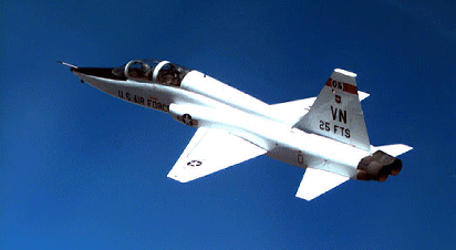The T-38 Talon is a two-seat fast-jet trainer capable of supersonic flight. (USAF Photo)