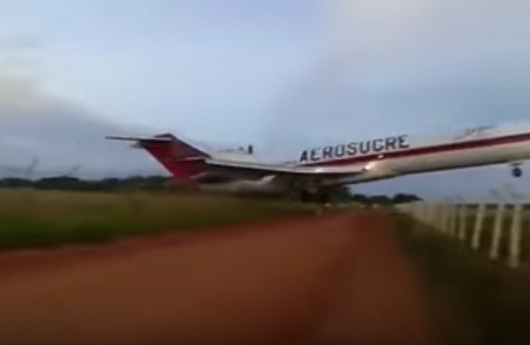 BREAKING VIDEO: Cargo 727 Airliner Crashes Through Fence in Colombia