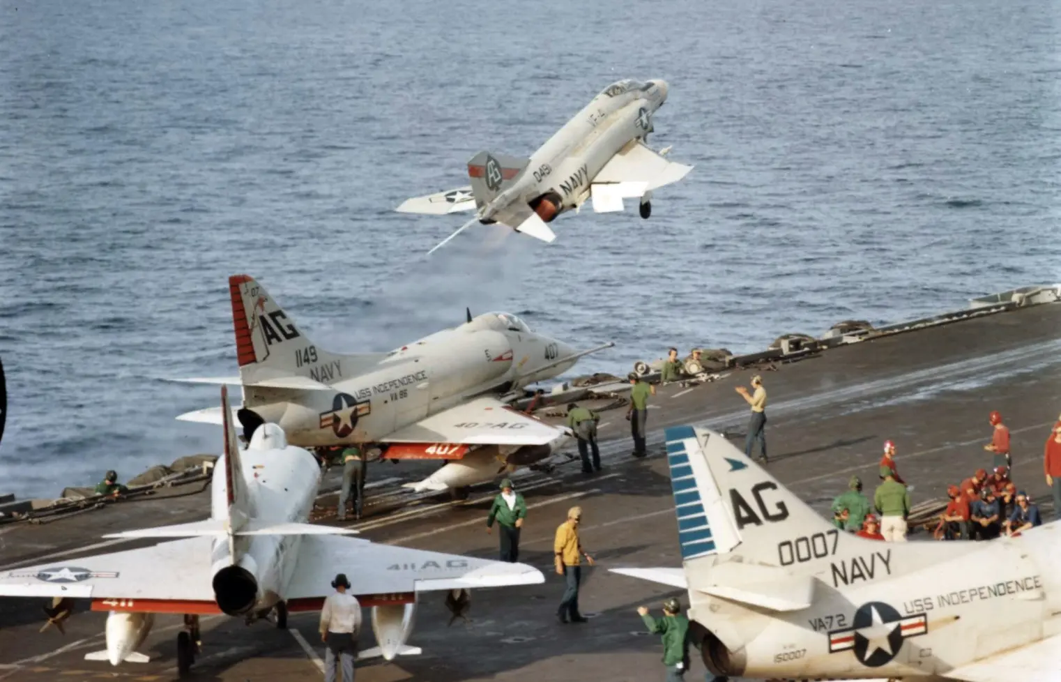 An Interview With a Pilot's Pilot: CDR Jack D. Woodul USNR, AKA Youthly Puresome 1 Aircraft launching for strike from USS Independence CVA 62 1965
