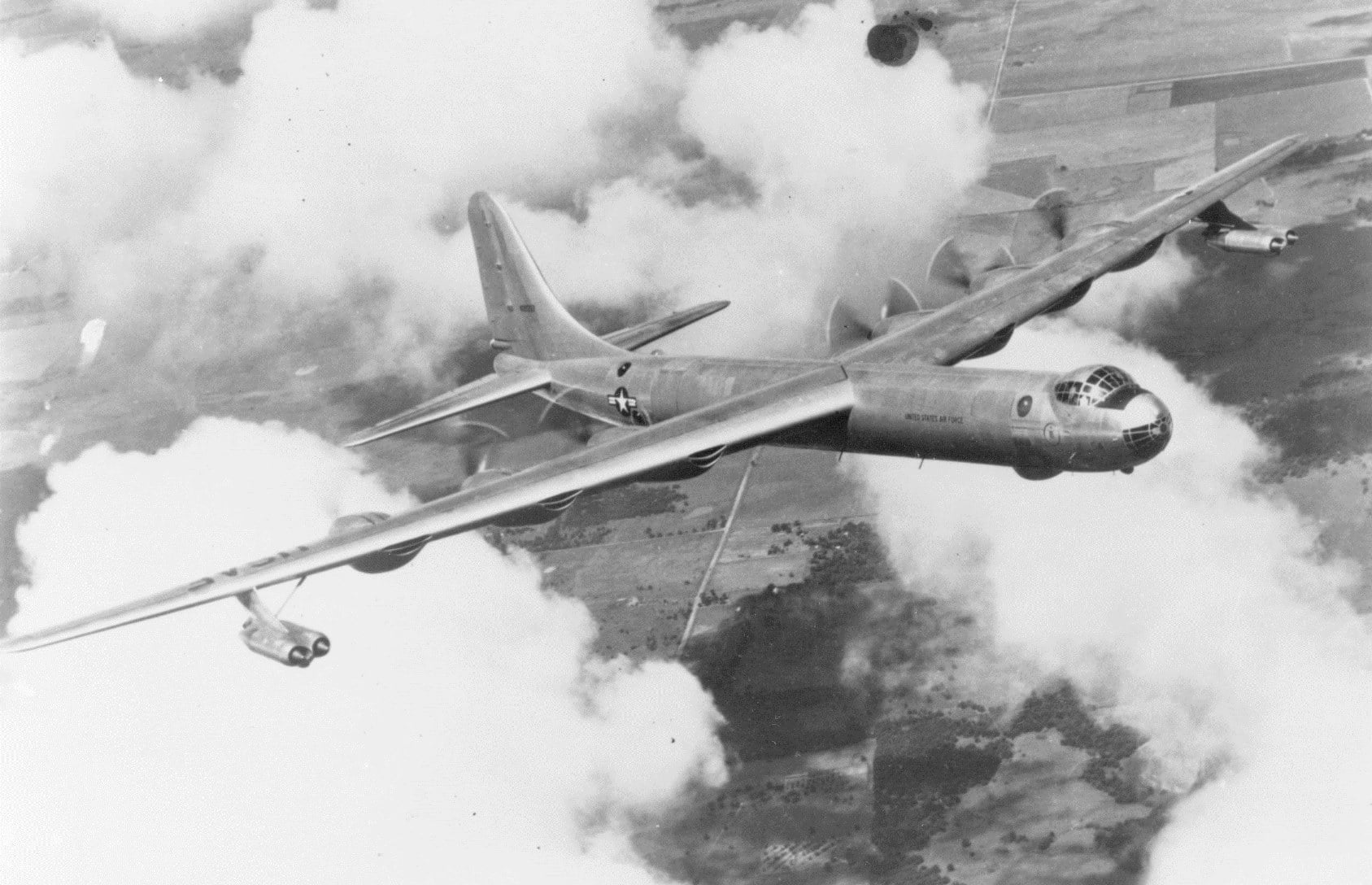 B-36 in flight over the United States.