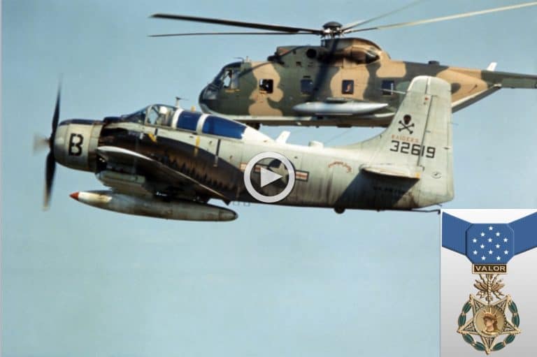 Hero Skyraider Pilot Lands On Destroyed Runway, Saves Downed Pilot, Earns Medal Of Honor