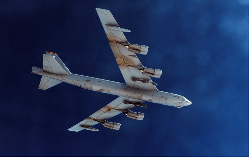 B-52 pictured from below.
