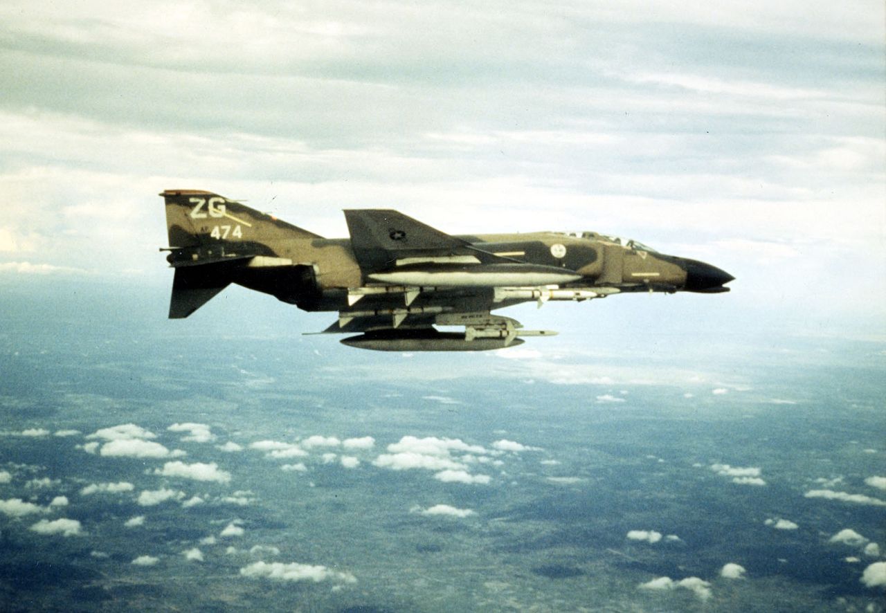 F-4 Phantom in flight, long before the use of the F-15D Eagle.