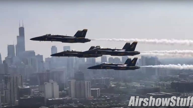 Blue Angels Buzz Downtown Chicago Building–It Was Epic!