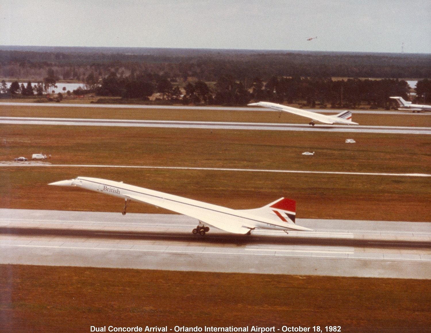 Concordes landing at the same time.