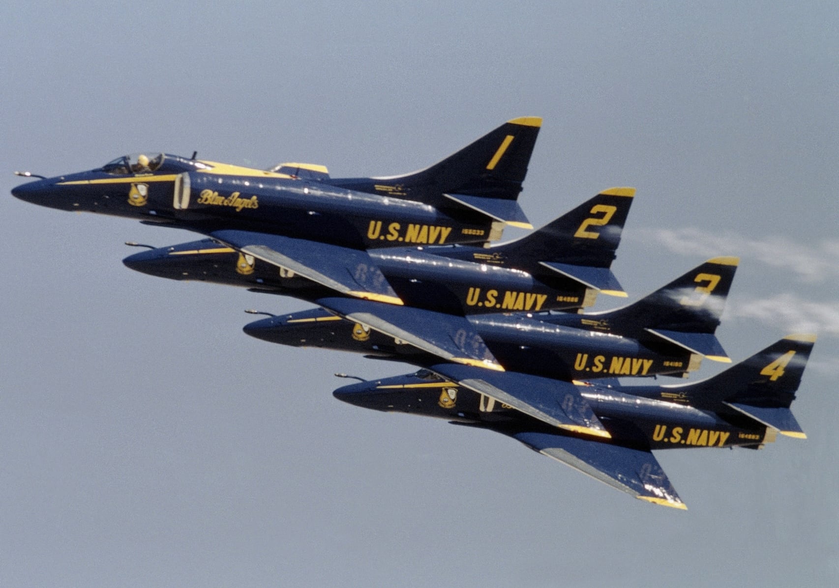Blue Angels flying Phantoms after replacing the A-4F Skyshark.