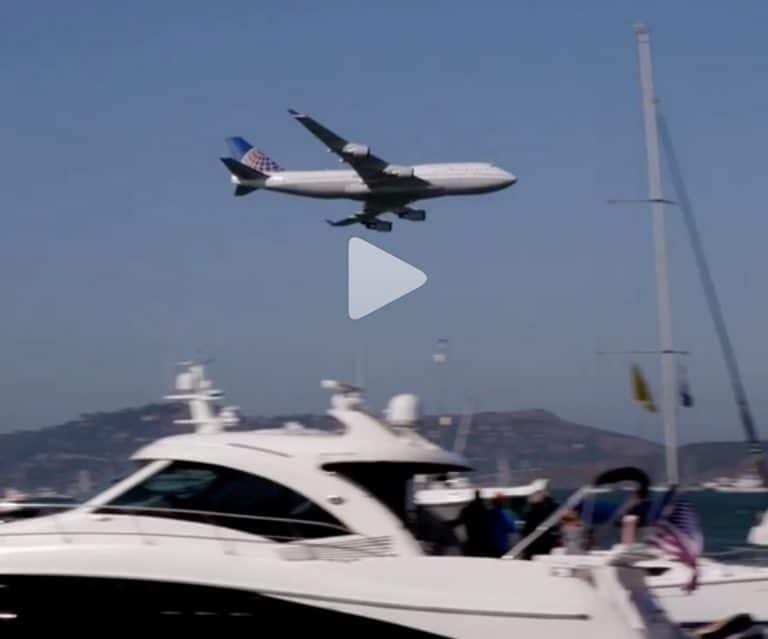 United 747 Buzzes Golden Gate Bridge, Alcatraz At Its Last Ever Fleet Week