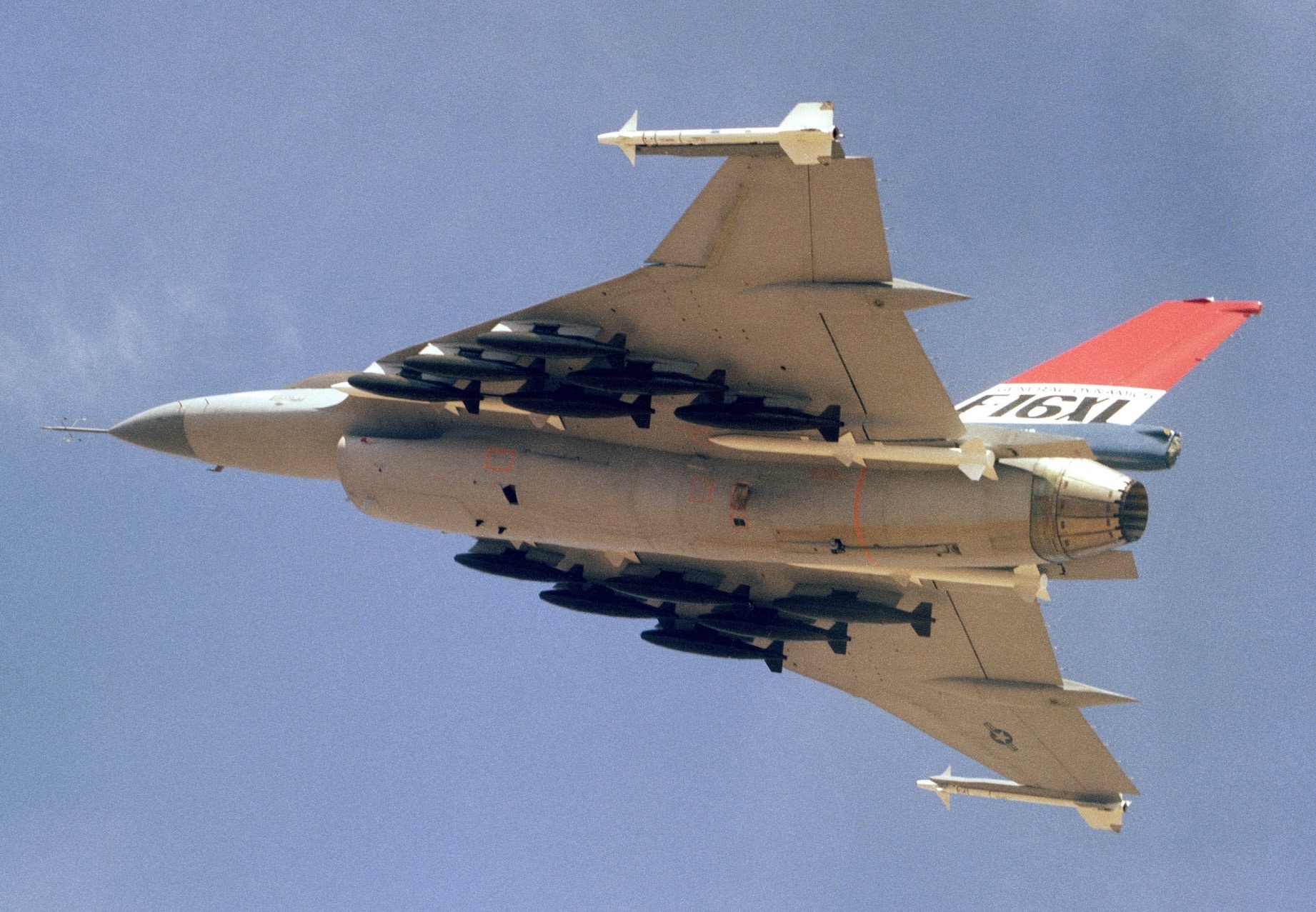 F-16XL pictured from below.