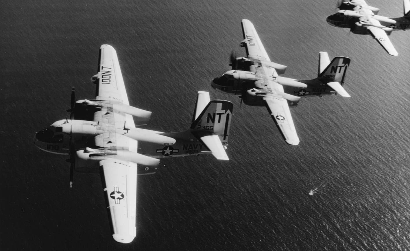 S-2 Trackers flying in formation.