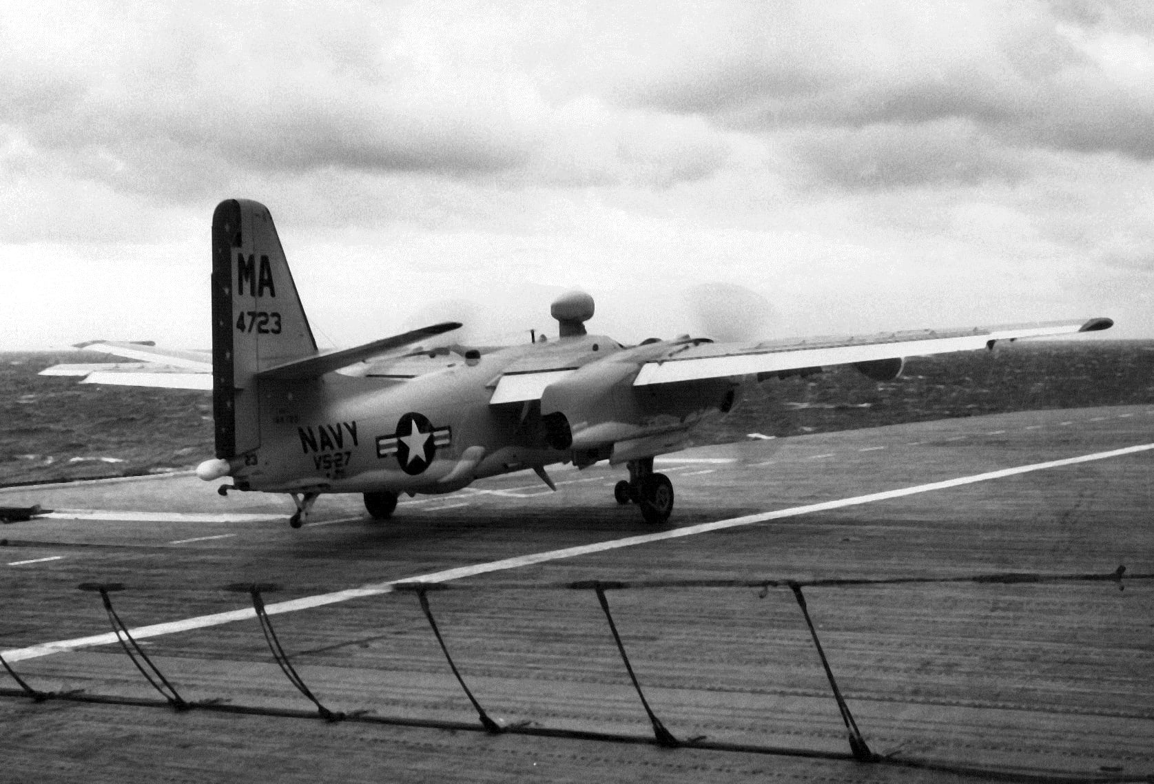 S-2 preparing to take off from a carrier.