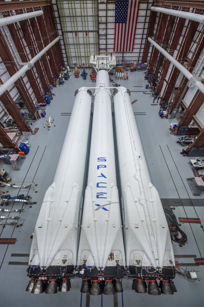 Check Out Spacexs New Falcon Heavy Preparing For Launch Next Month