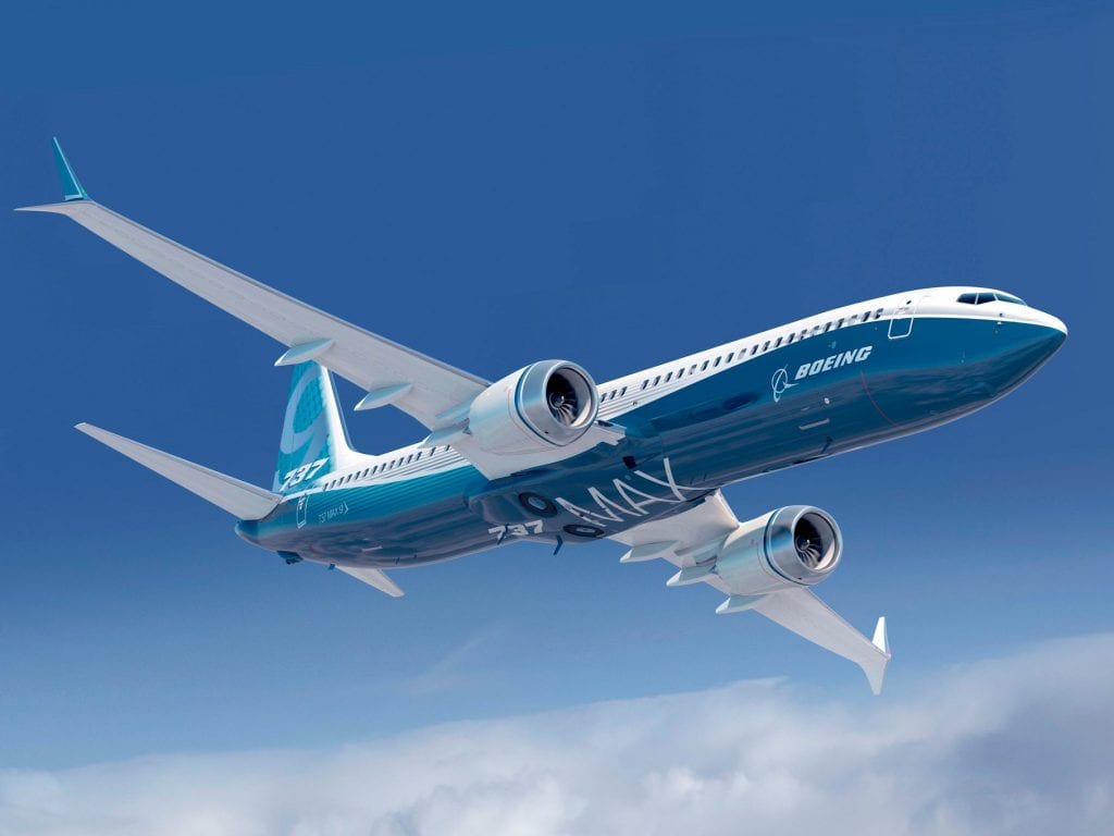 The 737-9MAX in flight. Photo courtesy of Boeing