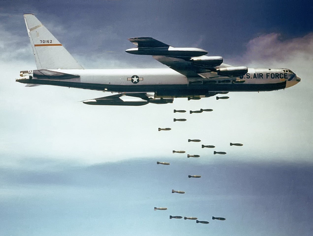 B-52 dropping heavy ordinance in Vietnam.