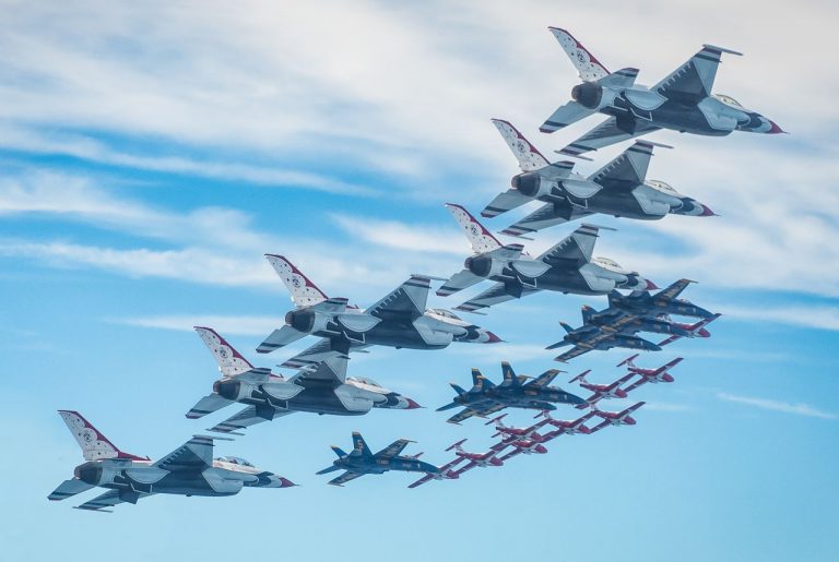 History Soars High as Blue Angels, Thunderbirds, Snowbirds Unite in Flight