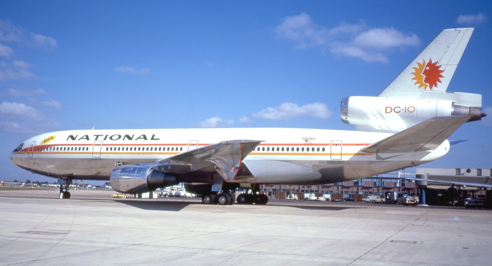 DC-10 at the airport.