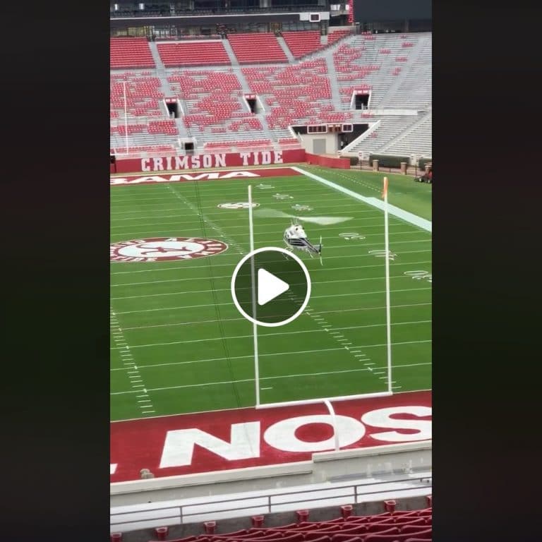 Alabama Dries Their Field With Helicopters Before Auburn Game