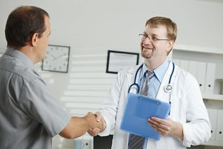 Doc greets patient