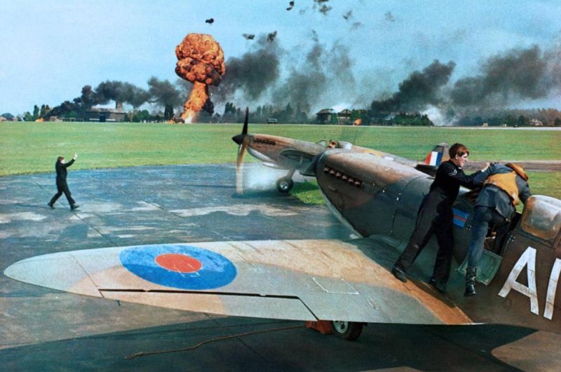 Spitfire pilot entering his aircraft.