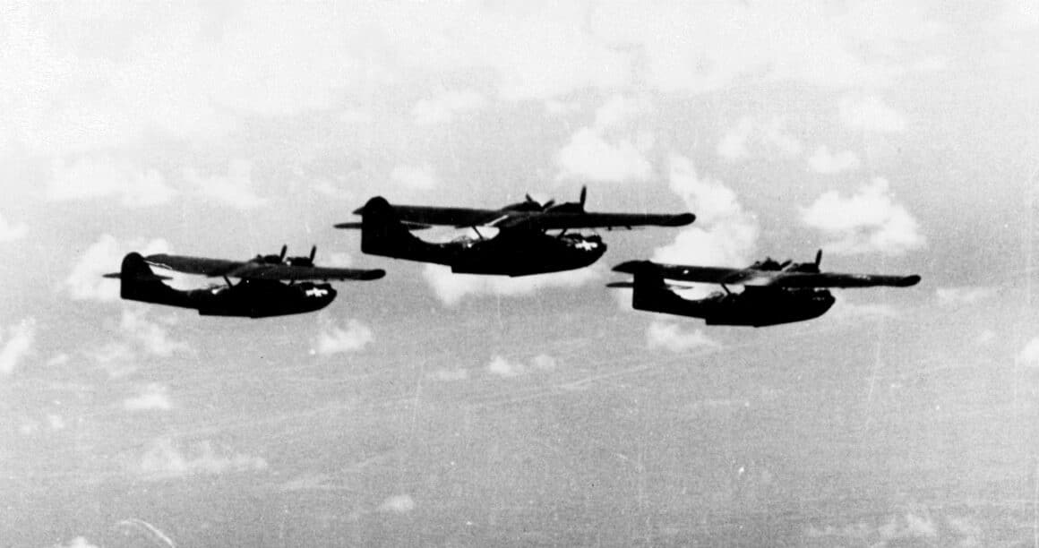 PBY 5 Catalinas from VP 52 in flight in February 1944a