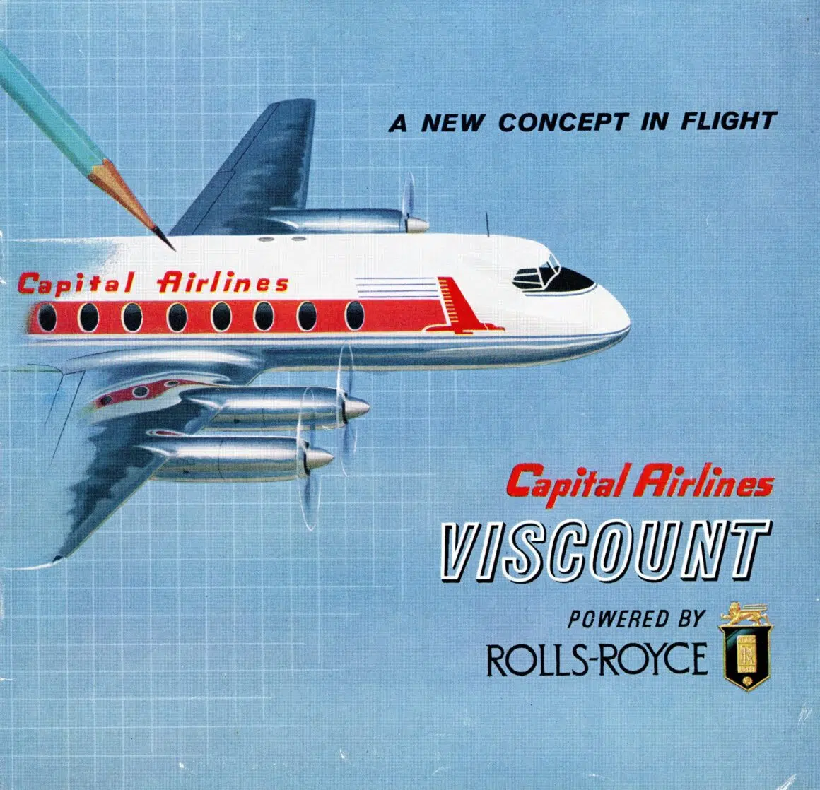 Capital Color Photo Vickers Viscount Brochure circa 1956 resized