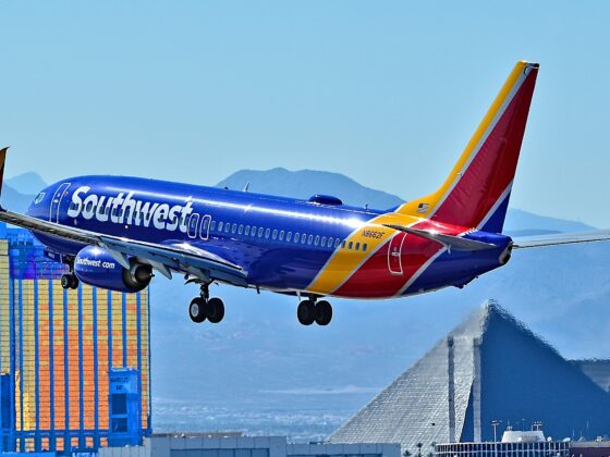 Southwest Airlines arrives at Las Vegas Harry Reid International Airport. Image: Thomas Del Coroa