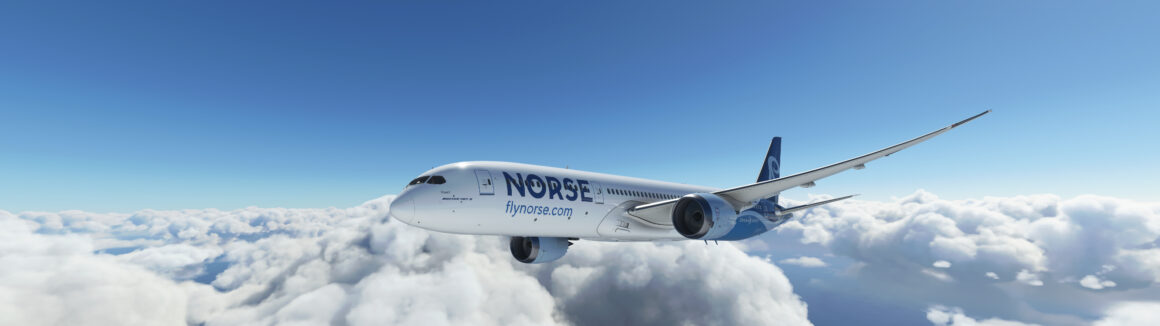 A Norse Atlantic Airways 787-9 Dreamliner in flight