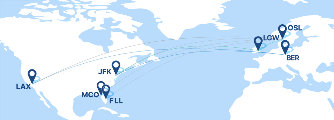 Norse Atlantic Airways route map