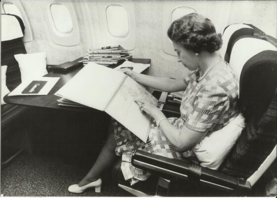 Queen Elizabeth Aboard the Concorde