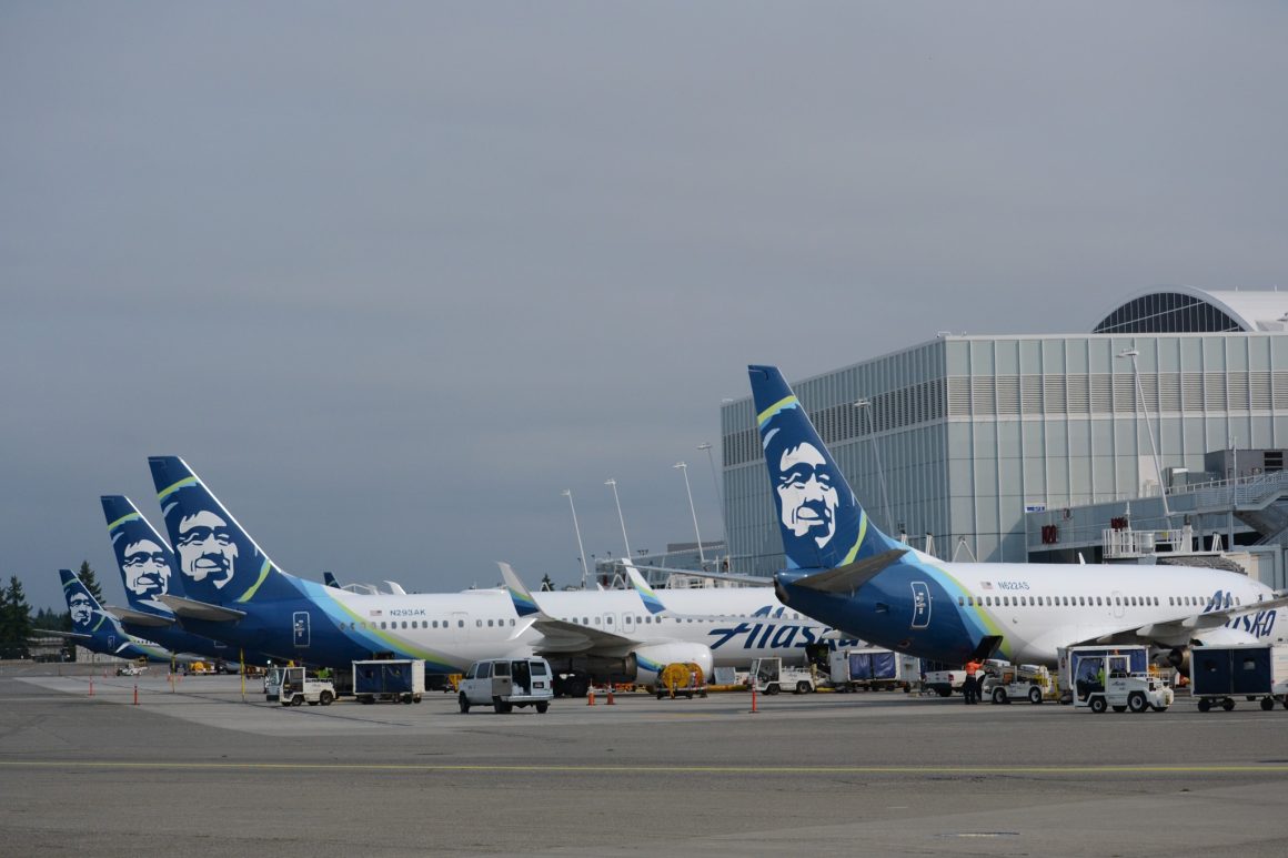 Alaska Airlines aircraft at SeaTac International Airport