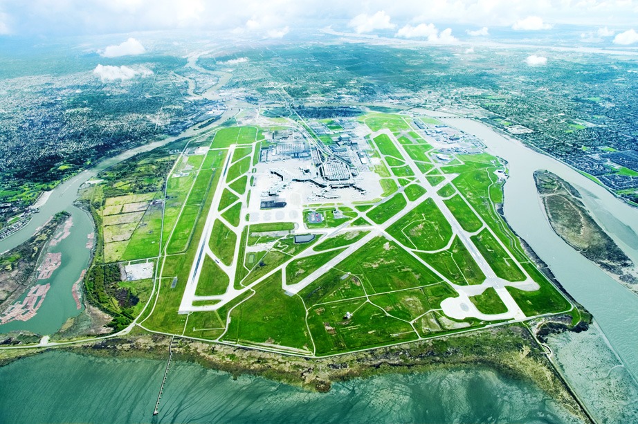Aerial view of Vancouver International Airport