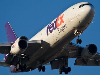 A FedEx McDonnell Douglas DC-10 on short final at Memphis (MEM)