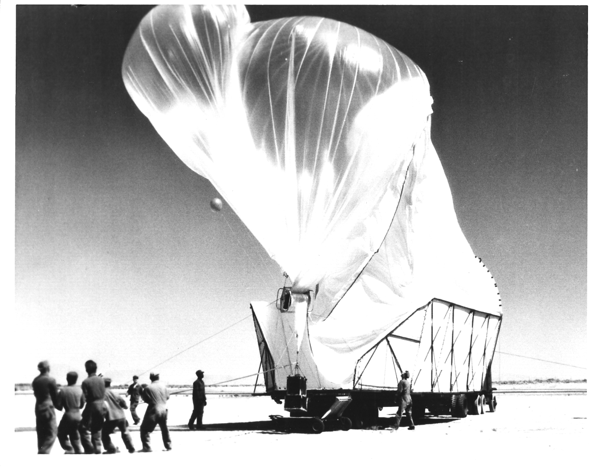 Launch of a Project MOBY DICK balloon at Holloman Air Force Base, New Mexico, circa 1955