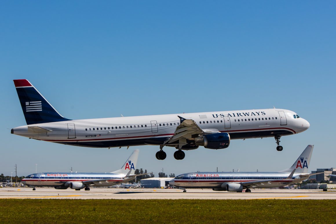 American Airlines Boeing 737s and US Airways Airbus A321