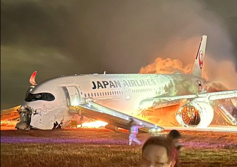 Image taken by x user @wmanzione who was also a passenger on the A350 that collided with a Dash-8.