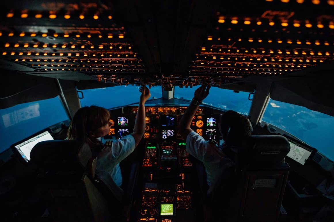 Two pilots in the cockpit