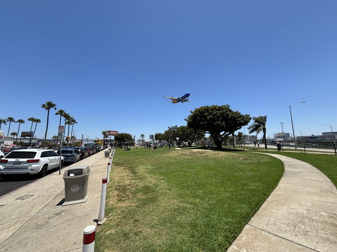 A city park next to Runway 24R at LAX