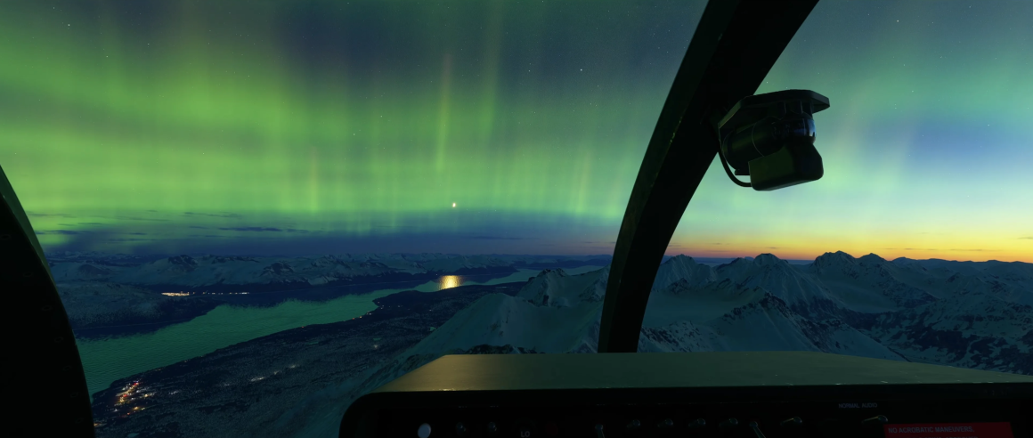 Screenshot of Northern Lights from MSFS24