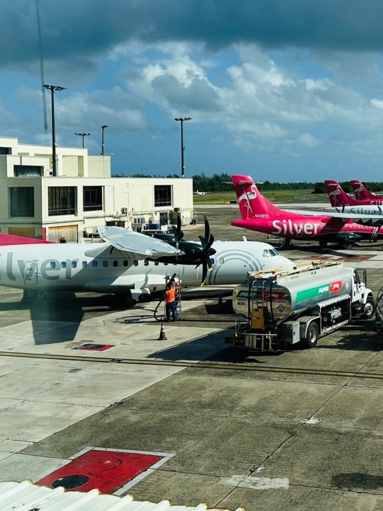 Silver Airways ATR turboprops lined up at SJU