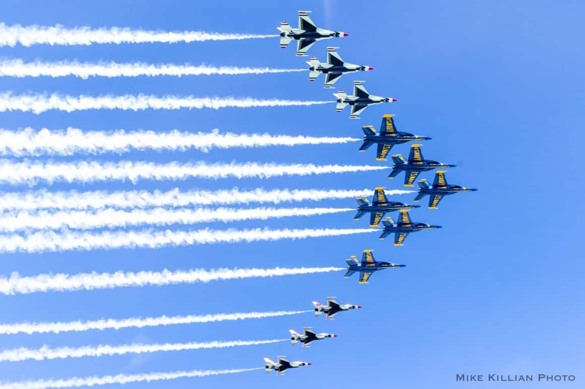 Blue Angels and Thunderbirds Fly Together Over Pensacola 1 480A6254