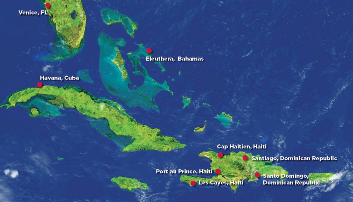 Inside Agape Flights: An Aviation Ministry Bringing Hope to the Caribbean 9 Map showing location where AGAPE Flights conducts its aviation ministry in the Caribbean.