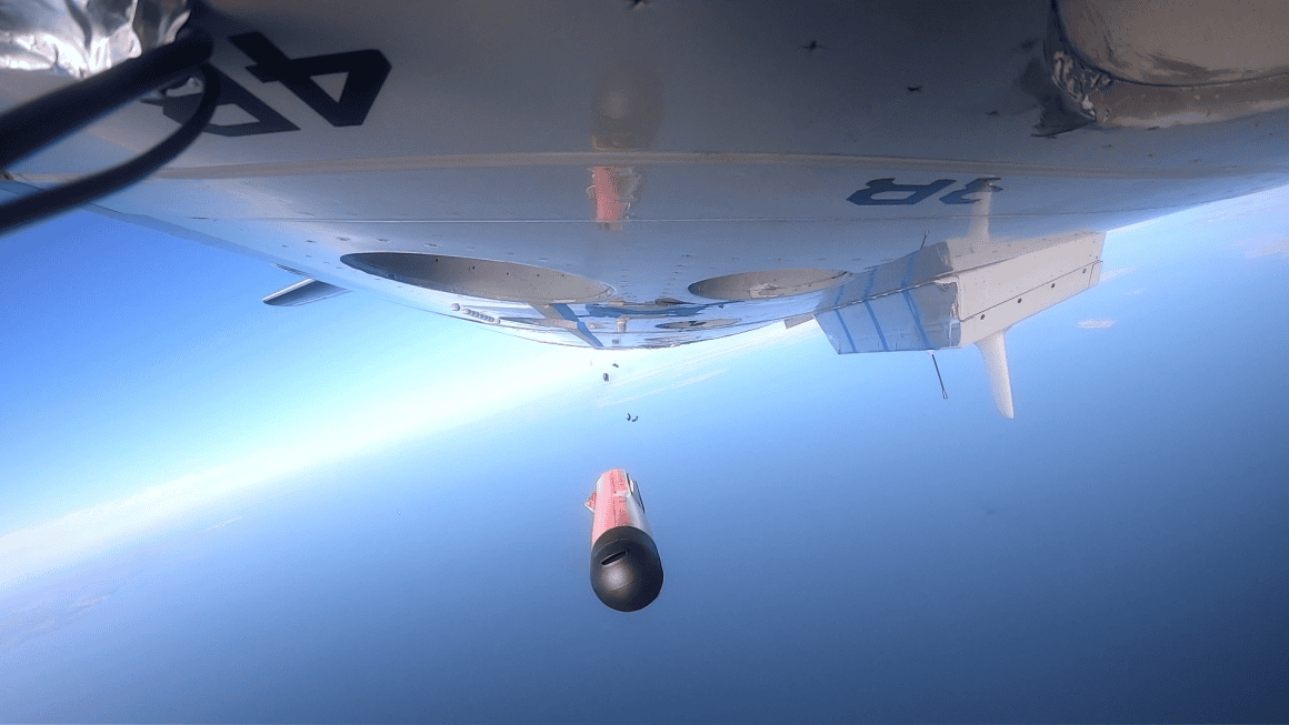 Drone release from P-3 Orion hurricane Hunter