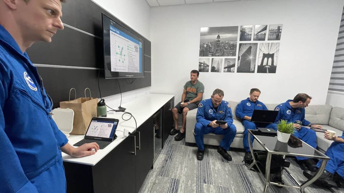 Preflighting for a Hurricane Hunter mission