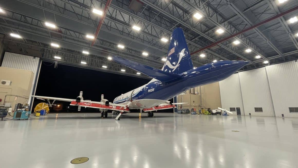 P-3 Orion Hurricane Hunter in the Hangar at LAL 