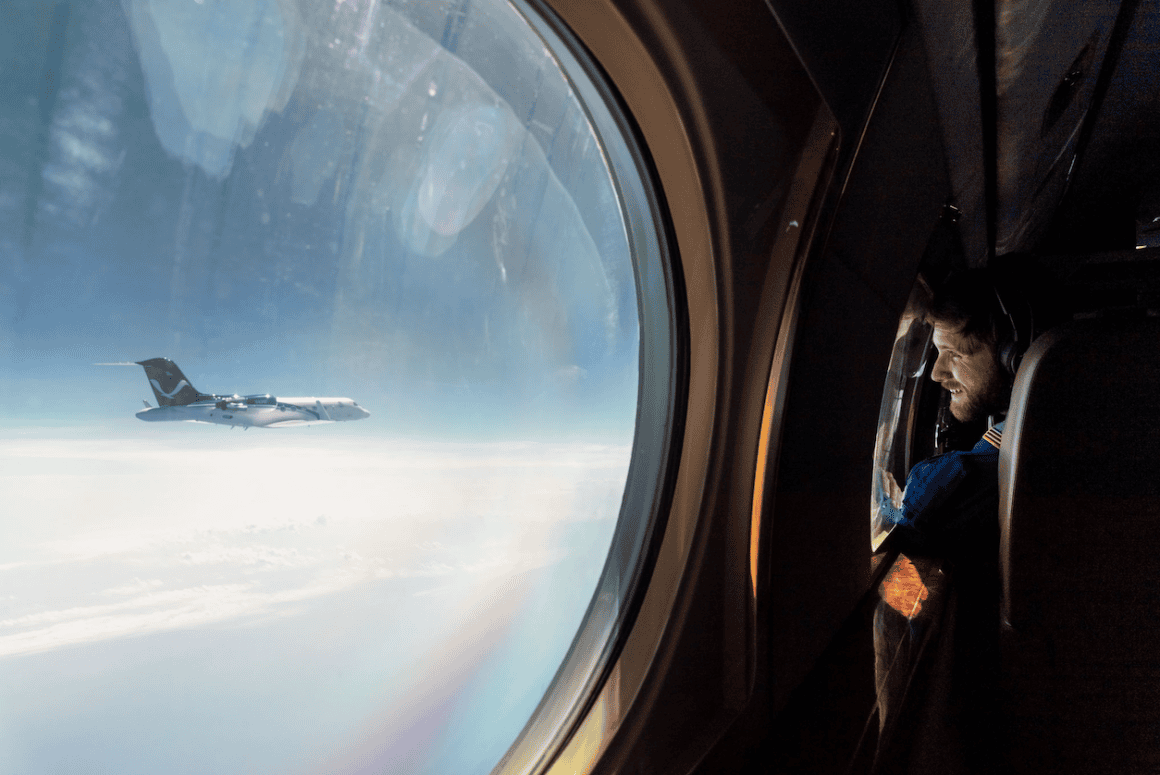 Looking out at the NOAA G-IV