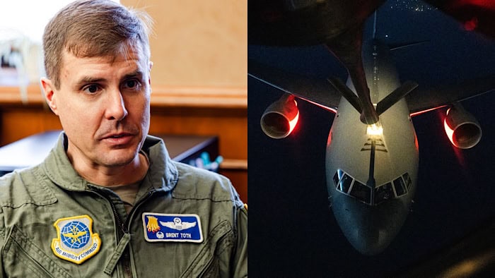 This Commander Led a 45-Hour Pegasus Flight Around the World 1 Col Brent Toth and the KC-46 Pegasus he commanded on the record 45-hour flight with Project Magellan
