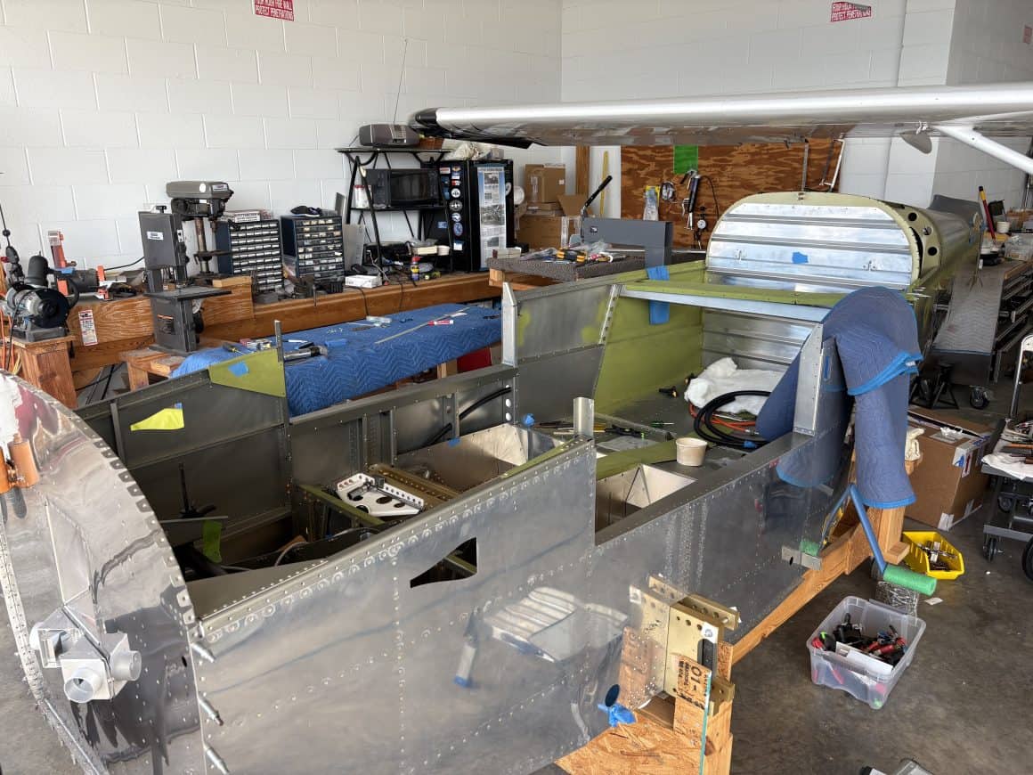 David Burns is Building his RV-10 kit plane in the hangar bay next to Willaford and Thomas.