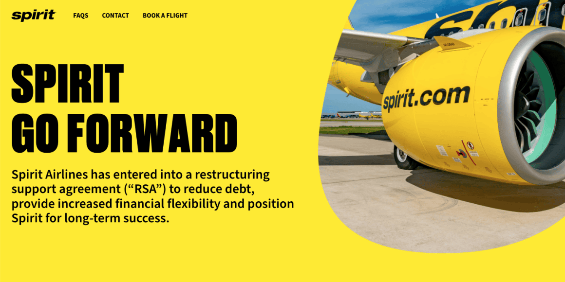 Spirit Airlines Files for Bankruptcy Amid Rising Financial Pressures 5 Screenshot from Spirit Airlines' bankruptcy information page