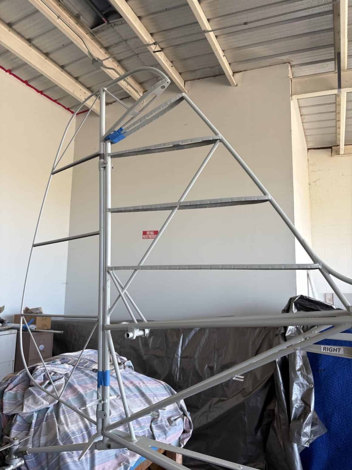 Interior structure of rudder on Bearhawk B kit plane.